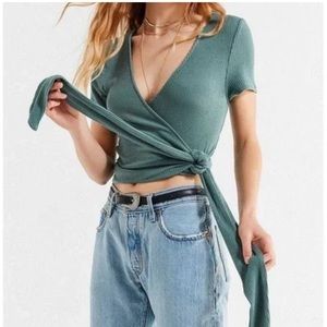 Urban Outfitters Wrap Around Tie Cropped Top